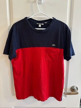 Lacoste navy and red t-shirt